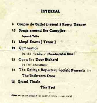 Cottage Pie Program, Page 3, circa 1940.